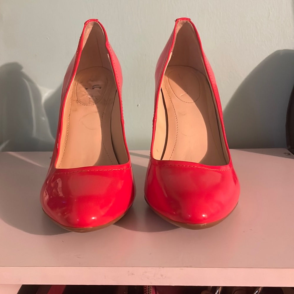 Orange high heels